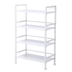HAOYYE 4-Tier Multi-Functional Storage Cart, Widened Design in Ivory White, Premium Quality, Stylish and Versatile Home Storage Solution, Ideal for Organizing Kitchen, Bathroom, Living Room, and More, Luxury Comfort and Decorative Appeal
