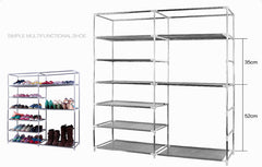 HAOYYE Double Rows 9-Lattice Combination Shoe Cabinet, Gray Durable Space-Saving Shoe Organizer, Modern Design, Versatile Storage Solution for Shoes, Accessories, and Home Essentials, Stylish Look for Living Room, Bedroom, or Entryway
