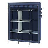 HAOYYE 69" High-leg Non-woven Fabric Assembled Cloth Wardrobe, Durable Space-Saving Storage Solution with Modern Design, Premium Quality, Stylish Dark Blue Color, Versatile Use for Bedroom, Living Room, Entryway, and Closet Organization