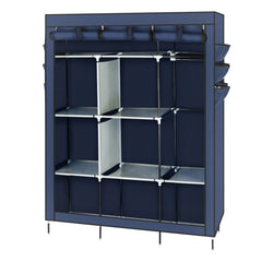 HAOYYE 69" High-leg Non-woven Fabric Assembled Cloth Wardrobe, Durable Space-Saving Storage Solution with Modern Design, Premium Quality, Stylish Dark Blue Color, Versatile Use for Bedroom, Living Room, Entryway, and Closet Organization