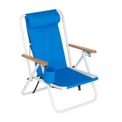 HAOYYE Portable High Strength Beach Chair with Adjustable Headrest, Lightweight Folding Lounge Chair for Outdoor Relaxation, Perfect for Beach, Camping, Fishing, and Travel, Easy to Carry and Store