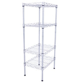 HAOYYE Rectangle Carbon Steel Storage Rack with 4 Adjustable Shelves, Silver Gray, Durable Space-Saving Organizer, Modern Design Versatile Use, Premium Quality Stylish Look, for Kitchen, Pantry, Garage, and Office Storage