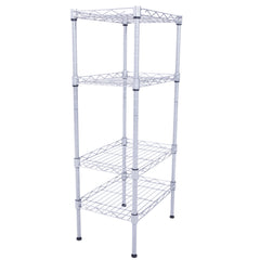 HAOYYE Rectangle Carbon Steel Storage Rack with 4 Adjustable Shelves, Silver Gray, Durable Space-Saving Organizer, Modern Design Versatile Use, Premium Quality Stylish Look, for Kitchen, Pantry, Garage, and Office Storage