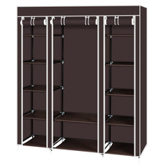 HAOYYE Portable Clothes Closet Wardrobe Organizer, Non-Woven Fabric, Durable and Space-Saving, Quick and Easy Assembly, Extra Strong for Long-Term Use, Modern Design, Dark Brown