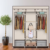 HAOYYE 69" Portable Clothes Closet with Double Rod, Non-Woven Fabric Wardrobe, Durable Space-Saving Organizer, Modern Design Storage Solution for Bedroom, Closet, Living Room, or Entryway, Premium Quality, Stylish Look for Versatile Use