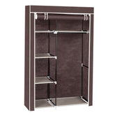 HAOYYE Portable Closet Storage Organizer with Shelves, Dark Brown Durable Space-Saving Solution, Modern Design for Versatile Use, Premium Quality Stylish Look for Home, Bedroom, and Closet Organization