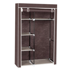 HAOYYE Portable Closet Storage Organizer with Shelves, Dark Brown Durable Space-Saving Solution, Modern Design for Versatile Use, Premium Quality Stylish Look for Home, Bedroom, and Closet Organization