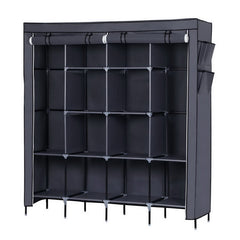 HAOYYE Clothes Closet Portable Wardrobe Clothes Storage Rack with 12 Shelves and 4 Side Pockets, Durable Space-Saving Organizer, Modern Design, Versatile Use, Premium Quality, Stylish Look
