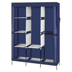 HAOYYE 71" Portable Closet Wardrobe Clothes Rack Storage Organizer with Shelves, Durable Blue Space-Saving Organizer for Small Rooms, Walk-in Closets, and Bedrooms, Modern Design for Versatile Home Storage Needs