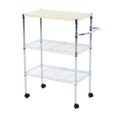 HAOYYE 3-Tier Rolling Kitchen Utility Cart with Steel Frame, Island Storage and Service Trolley, Versatile for Dining Room, Pantry, and Home Organization, Durable, Stylish, and Functional Design