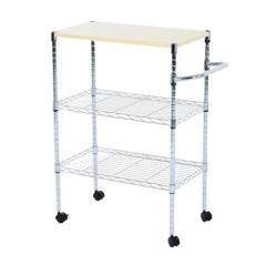 HAOYYE 3-Tier Rolling Kitchen Utility Cart with Steel Frame, Island Storage and Service Trolley, Versatile for Dining Room, Pantry, and Home Organization, Durable, Stylish, and Functional Design