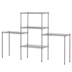 HAOYYE Changeable Assembly Floor Standing Carbon Steel Storage Rack, Silver, Soft Cozy Warm Flannel Fleece Home Decor, Luxury Comfortable Unique Design, Premium Quality Decorative Rack for Living Room, Bedroom, Office Storage Solutions