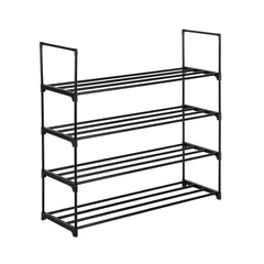 HAOYYE 4-Tier Shoe Rack Tower Storage Organizer for Bedroom, Entryway, Hallway and Closet, Durable Black Shoe Shelf with Modern Design, Space-Saving and Versatile Storage Solution, Premium Quality for Home Organization