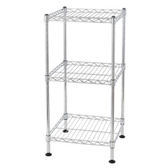 HAOYYE 3-Tier Steel Wire Shelving Tower, Durable Space-Saving Storage Organizer, Modern Design, Versatile Use for Home Essentials, Stylish Look for Living Room, Bedroom, Office