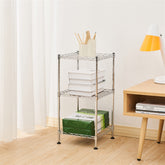 HAOYYE 3-Tier Steel Wire Shelving Tower, Durable Space-Saving Storage Organizer, Modern Design, Versatile Use for Home Essentials, Stylish Look for Living Room, Bedroom, Office