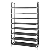 HAOYYE 8-Tier Shoe Rack, Ultra Large Capacity Non-Woven Fabric & Steel Shoe Organizer, Durable Space-Saving Storage Solution, Modern Stylish Design for Home Entryway, Versatile Use, Premium Quality Black