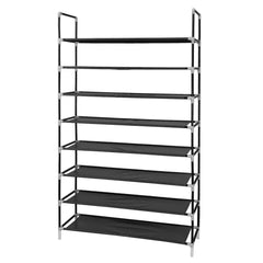 HAOYYE 8-Tier Shoe Rack, Ultra Large Capacity Non-Woven Fabric & Steel Shoe Organizer, Durable Space-Saving Storage Solution, Modern Stylish Design for Home Entryway, Versatile Use, Premium Quality Black
