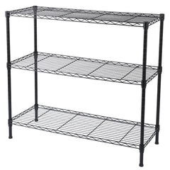 HAOYYE 3-Tier Heavy Duty Adjustable Shelving Unit Black Premium Quality Storage Rack Soft Cozy Warm Flannel Fleece Home Decor Luxury Comfortable Unique Design Perfect for Living Room Bedroom or Office