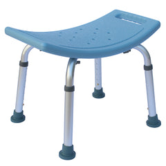 HAOYYE Simple Blue Bath Chair Lightweight Aluminum Alloy Shower Seat with Adjustable Height Anti-Slip Rubber Feet Rust-Resistant Durable Bathroom Stool for Elderly and Home Spa Safety Support