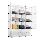 HAOYYE 12-Cube Storage Shelf Bookcase Toy Organizer Cabinet White Modern Home Organizer Durable Shelving Unit for Office Closet Living Room Space-Saving Versatile Design