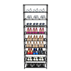 HAOYYE 10 Tier Stackable Shoe Rack Storage Shelves with Stainless Steel Frame and Durable Construction Holding up to 50 Pairs of Shoes, Offering a Space Saving and Modern Organizer for Home Entryway, Closet and Wardrobe