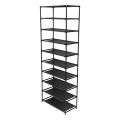 HAOYYE 10 Tier Stackable Shoe Rack Storage Shelves with Stainless Steel Frame and Durable Construction Holding up to 50 Pairs of Shoes, Offering a Space Saving and Modern Organizer for Home Entryway, Closet and Wardrobe