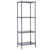 HAOYYE 4-Tier Wire Shelving Unit Metal Storage Rack Black Adjustable Organizer with Leveling Feet for Kitchen Bathroom Office