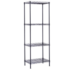 HAOYYE 4-Tier Wire Shelving Unit Metal Storage Rack Black Adjustable Organizer with Leveling Feet for Kitchen Bathroom Office