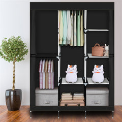 HAOYYE 71" Portable Closet Wardrobe Clothes Rack with Shelf, Durable and Space-Saving Organizer, Stylish and Modern Design, Premium Quality Clothes Storage Solution for Bedroom, Entryway, Closet, or Living Room, Versatile and Easy to Assemble Organizer