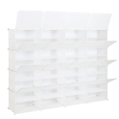 HAOYYE 8-Tier Portable Shoe Rack Organizer Tower Shelf, Holds Up To 64 Pairs, Expandable Design For Heels, Boots, Slippers, White Sturdy And Durable Construction, Multipurpose Modern Home Organizer, Space-Saving Storage Solution, Stylish And Practical