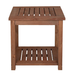 HAOYYE Outdoor Square Wood Side Table, Carbonized Finish, Sturdy and Stylish Design for Patios, Decks, and Gardens