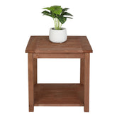 HAOYYE Outdoor Square Wood Side Table, Carbonized Finish, Sturdy and Stylish Design for Patios, Decks, and Gardens