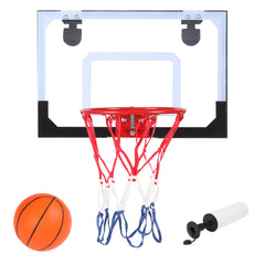HAOYYE Wall Mount Clear Basketball Backboard Set with Mini Basketball and Pump, Indoor Outdoor Shatterproof Backboard with Sturdy Mounting Brackets, Space-Saving Design for Office Bedroom Dorm Game Room, Fits Ball Diameter up to 5 Inches