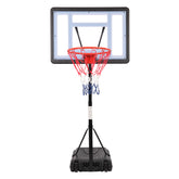 Haoyye Portable Basketball Stand with Adjustable Height, PVC Backboard, Adjustable Hoop for Outdoor Play, Durable Steel Frame, Easy to Assemble and Move, Perfect for Backyard or Outdoor Sports Activities