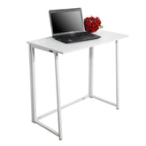 HAOYYE White Collapsible Computer Desk, Sturdy And Durable Design, Multifunctional Modern Home Office Desk, Space-Saving Storage Solution, Stylish And Practical Foldable Desk For Living Room, Bedroom, Or Study, Perfect For Work And Organization