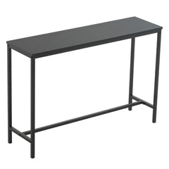 HAOYYE Industrial Style Porch Table Black Oak Triamine Board Single Layer Sturdy Design Durable Multifunctional Modern Home Organizer Practical Stylish Space-Saving Storage Solution for Entryway and Hallway