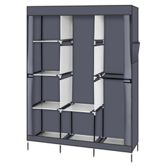HAOYYE 71" Portable Closet Wardrobe Storage Organizer with Shelves, Durable Non-Woven Fabric Cover, Spacious Space-Saving Clothes Rack, Modern Versatile Design, Premium Quality, Stylish Gray Look
