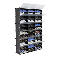 HAOYYE 12-Tier Shoe Rack Organizer – Portable, Expandable 72 Pair Shoe Tower Shelf, Sturdy Black Shoe Cabinet, Modern Home Storage Solution for Heels, Boots, Slippers, Entryway, Living Room, or Closet Organization