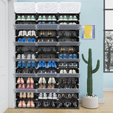HAOYYE 12-Tier Shoe Rack Organizer – Portable, Expandable 72 Pair Shoe Tower Shelf, Sturdy Black Shoe Cabinet, Modern Home Storage Solution for Heels, Boots, Slippers, Entryway, Living Room, or Closet Organization