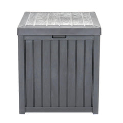 HAOYYE Outdoor Garden Storage Deck Box with Lockable Lid and Waterproof Plastic Construction, 51 Gallon Large Capacity Chest for Tools Cushions Toys and Patio Supplies, Durable Weather Resistant Seating Container