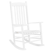 HAOYYE Square Wooden Rocking Chair with Wavy Backboard, Sturdy and Elegant Rocker for Patio, Porch, Garden, or Balcony, Comfortable and Durable Design for Relaxation and Outdoor Enjoyment
