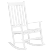 HAOYYE Square Wooden Rocking Chair with Wavy Backboard, Sturdy and Elegant Rocker for Patio, Porch, Garden, or Balcony, Comfortable and Durable Design for Relaxation and Outdoor Enjoyment