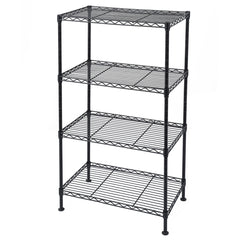 HAOYYE 4-Tier Industrial Welded Wire Shelving, Soft Cozy Warm Flannel Fleece Home Decor, Luxury Comfortable Unique Design, Premium Quality Decorative Storage Rack for Living Room, Office, Kitchen, or Bedroom, Sturdy and Functional Storage Solution