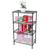 HAOYYE 4-Tier Industrial Welded Wire Shelving, Soft Cozy Warm Flannel Fleece Home Decor, Luxury Comfortable Unique Design, Premium Quality Decorative Storage Rack for Living Room, Office, Kitchen, or Bedroom, Sturdy and Functional Storage Solution