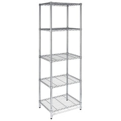 HAOYYE 5-Tier Chrome Shelving Unit, Soft Cozy Warm Flannel Fleece Home Decor, Luxury Comfortable Unique Design, Premium Quality Decorative Storage Organizer for Home Office Garage or Kitchen, Sturdy and Stylish Space-Saving Shelf