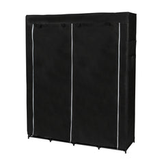 HAOYYE Portable Wardrobe Closet Organizer with Non-Woven Fabric and 14 Shelves, Easy to Assemble, Black Durable Space-Saving Organizer, Modern Design, Premium Storage Solution for Versatile Use