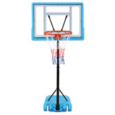 HAOYYE PVC Transparent Board Basketball Hoop for Poolside with Adjustable Height 115-135cm, Portable Basketball Stand with Nylon Net and Water or Sand Filled Base, Easy Setup and Relocation, Ideal for Poolside Fun and Outdoor Games
