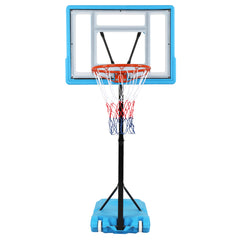 HAOYYE PVC Transparent Board Basketball Hoop for Poolside with Adjustable Height 115-135cm, Portable Basketball Stand with Nylon Net and Water or Sand Filled Base, Easy Setup and Relocation, Ideal for Poolside Fun and Outdoor Games