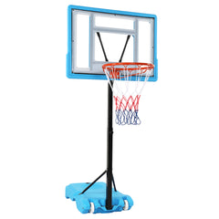 HAOYYE PVC Transparent Board Basketball Hoop for Poolside with Adjustable Height 115-135cm, Portable Basketball Stand with Nylon Net and Water or Sand Filled Base, Easy Setup and Relocation, Ideal for Poolside Fun and Outdoor Games