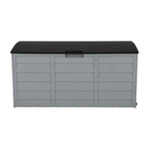 HAOYYE 75gal Outdoor Garden Storage Deck Box Chest with Lockable Lid Wheels and Handles for Patio Garage Tools Cushions Toys Weatherproof Plastic Organizer